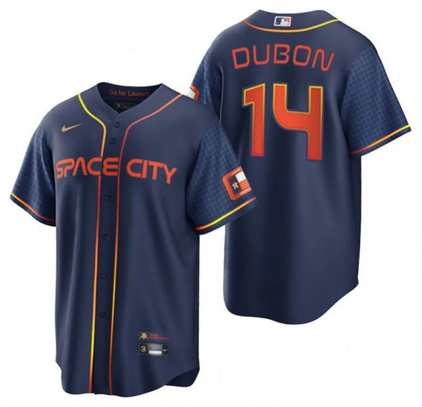 Men's Houston Astros #14 Mauricio Dubón 2022 Navy City Connect Cool Base Stitched Baseball Jersey